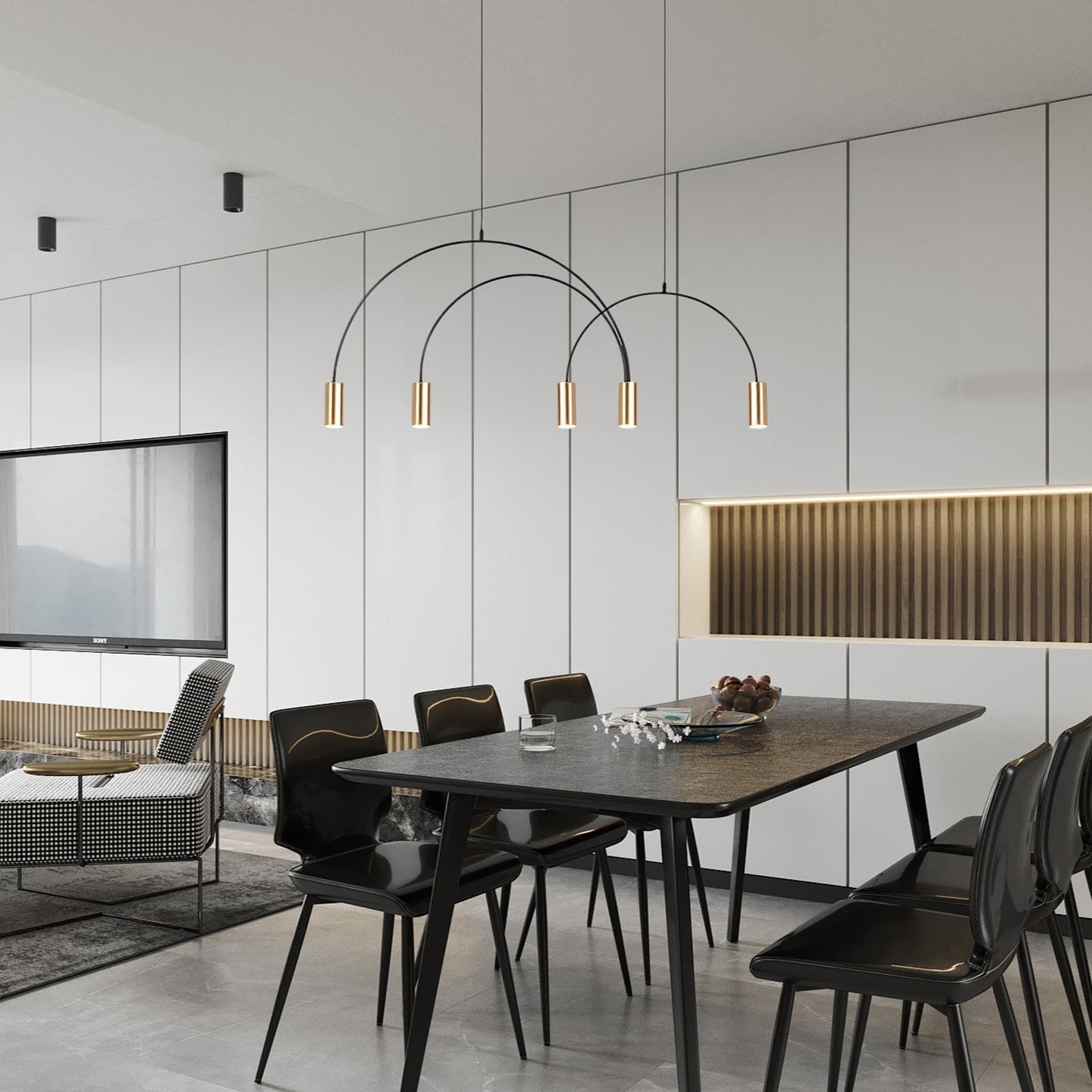 Arcs Modern Metal Pendant Light