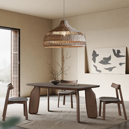 Artisanal Rattan Dome Traditional Metal Pendant Lamp