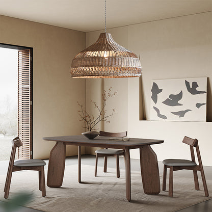 Artisanal Rattan Dome Traditional Metal Pendant Lamp