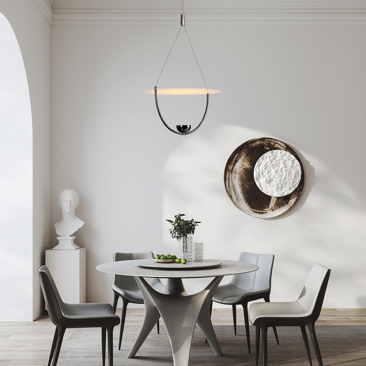 Aurelia Disc Contemporary Metal Pendant Lamp