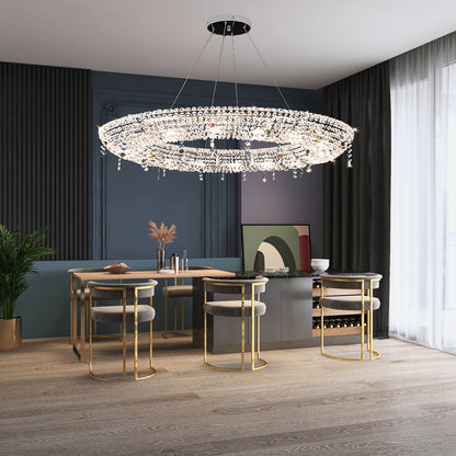 Modern Round Crystal Luxury Metal Chandelier