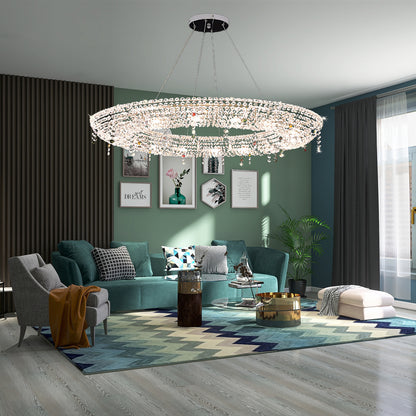 Modern Round Crystal Luxury Metal Chandelier