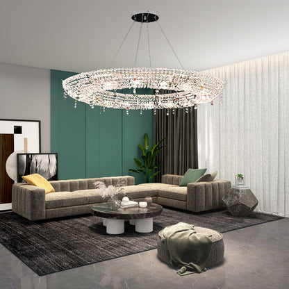 Modern Round Crystal Luxury Metal Chandelier