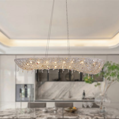 Modern Round Crystal Luxury Metal Chandelier