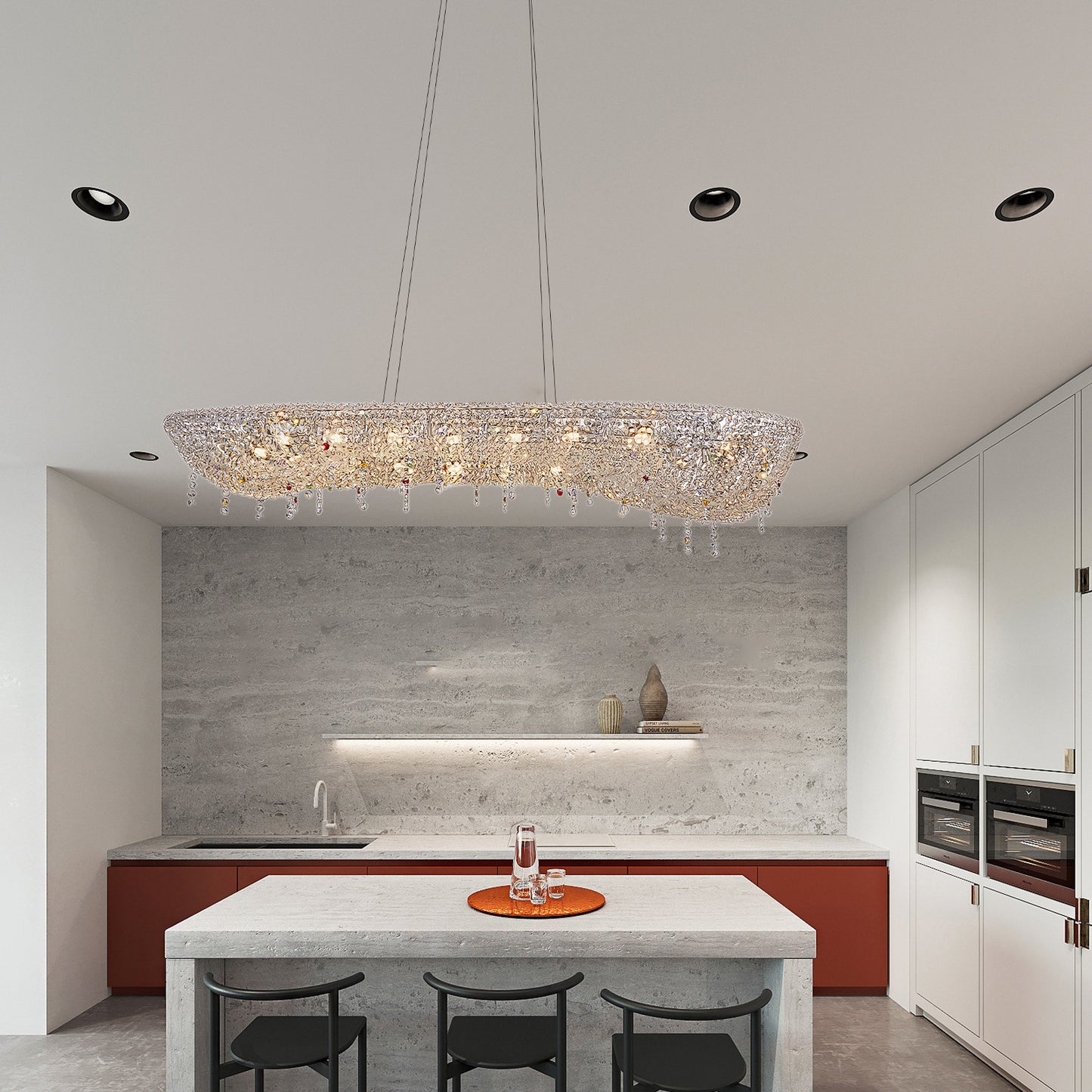 Modern Round Crystal Luxury Metal Chandelier