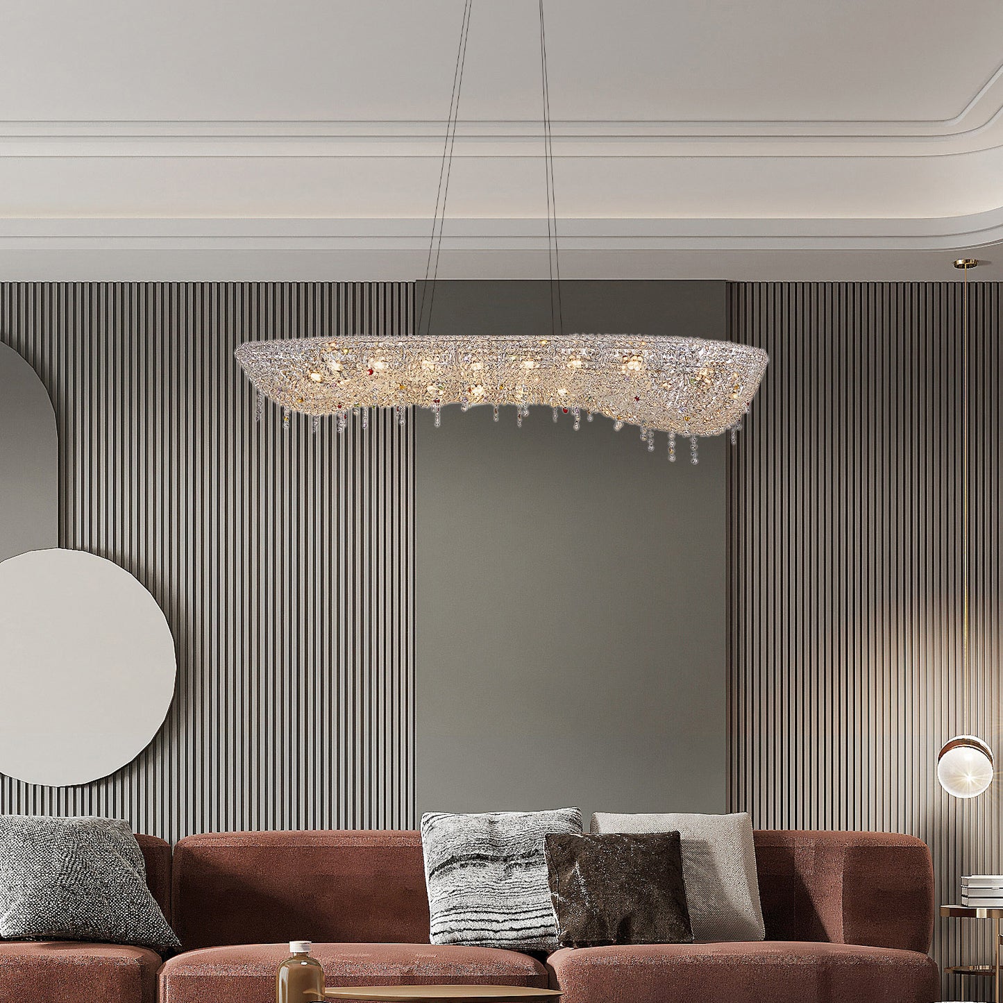 Modern Round Crystal Luxury Metal Chandelier