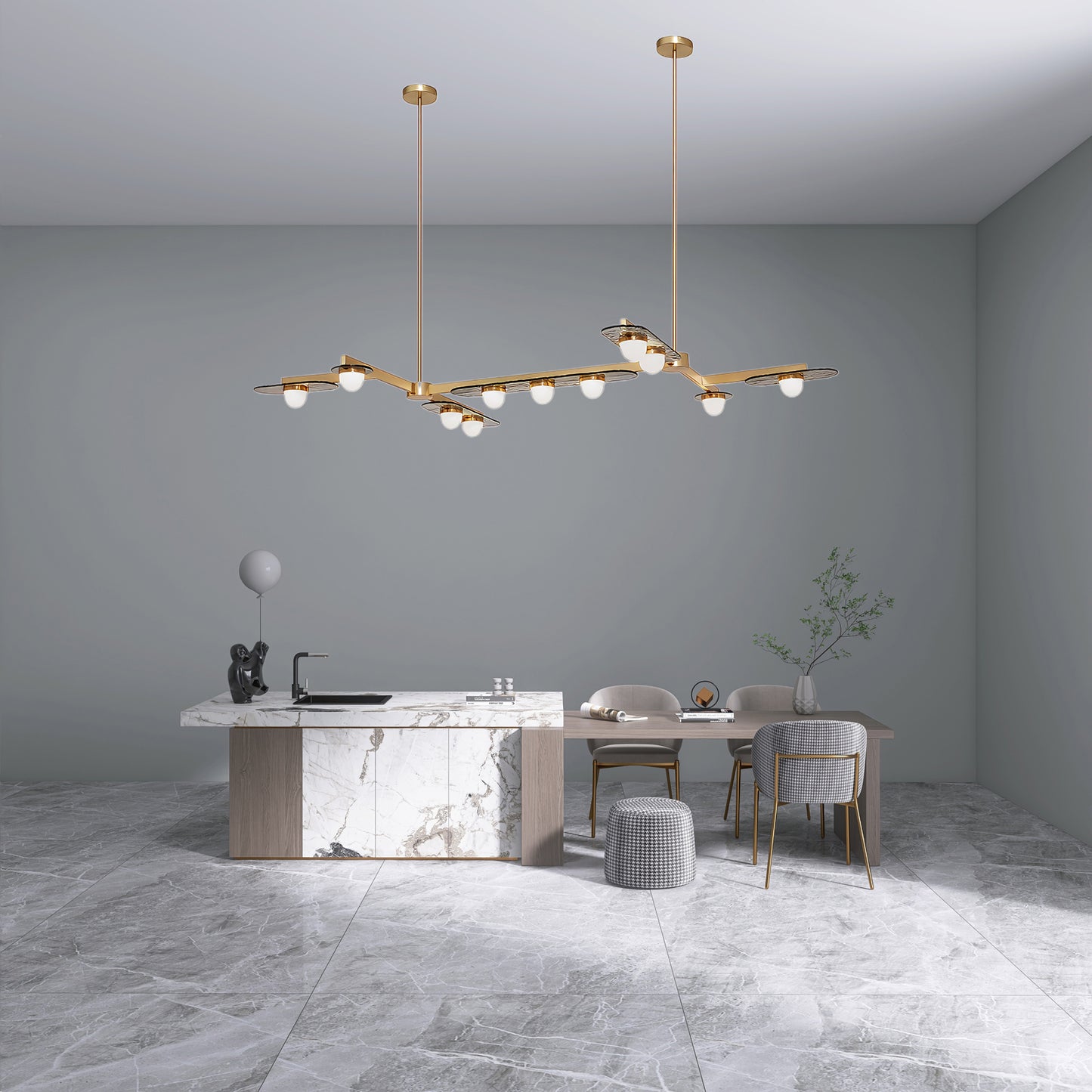 Modulo Horizontal Eclectic Crystal Chandelier