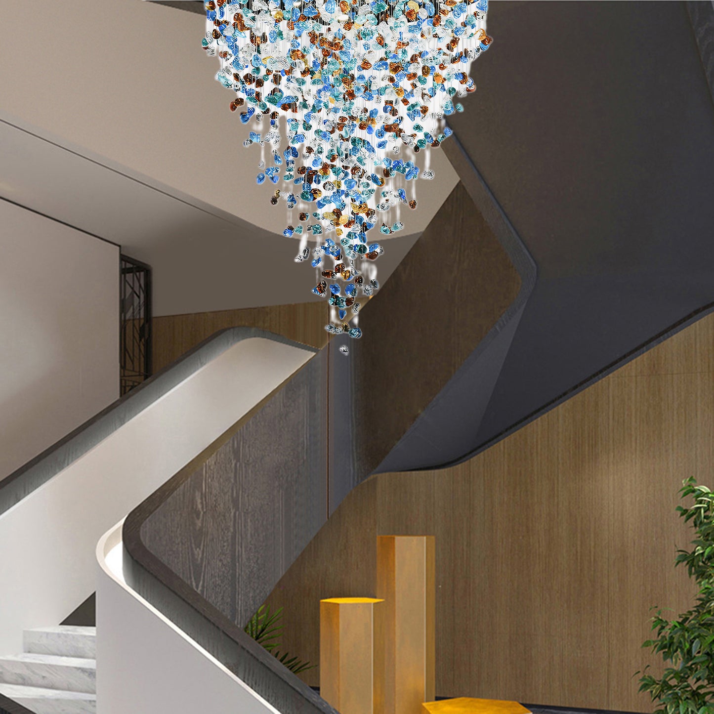 Multicolor Crystal Stone Eclectic Crystal Chandelier